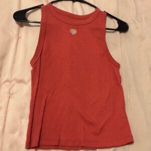 red tank top with seashell print